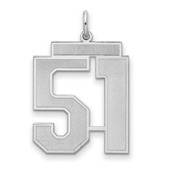 Sterling Silver Jersey Collection Large Number 51 Pendant